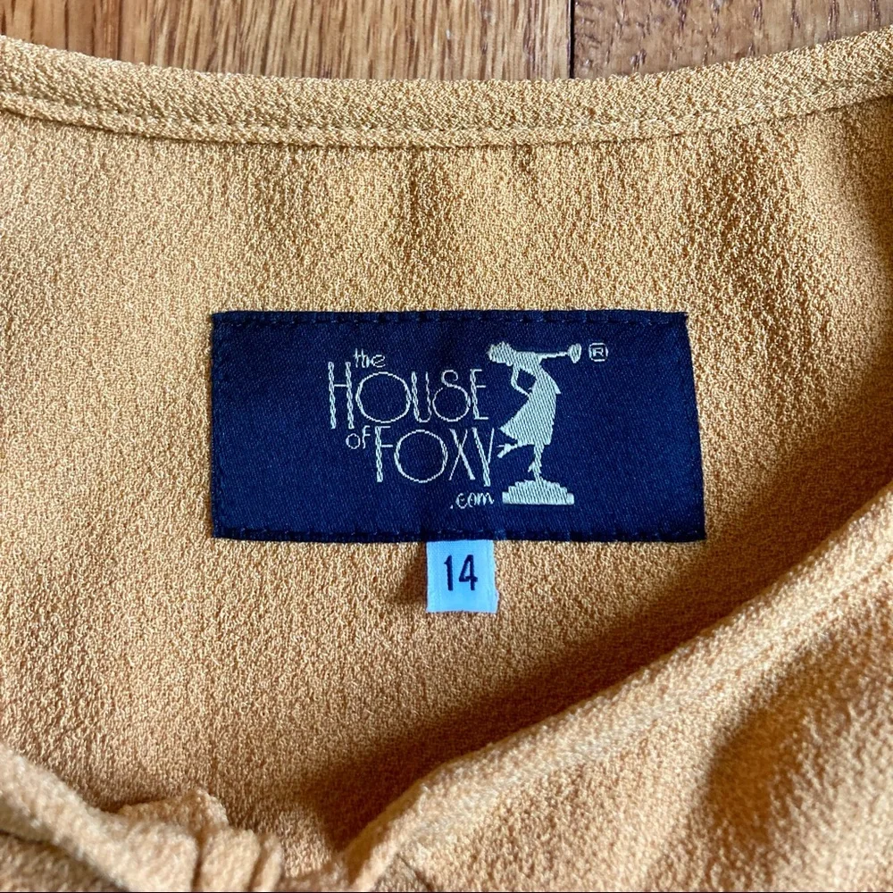 House of Foxy 40s Grable Tea Dress in Mustard - Picture 6 of 6